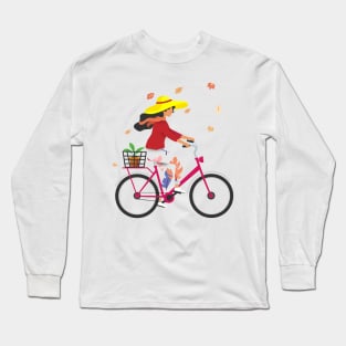 Cycling girl Long Sleeve T-Shirt